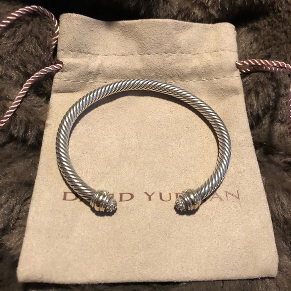 David Yurman Cable Classics Bracelet with Diamonds and 14K Gold, 5mm - Picture 1 of 4